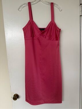 BCBGMaxAzria Coral Pink Dress with V-Neckline
